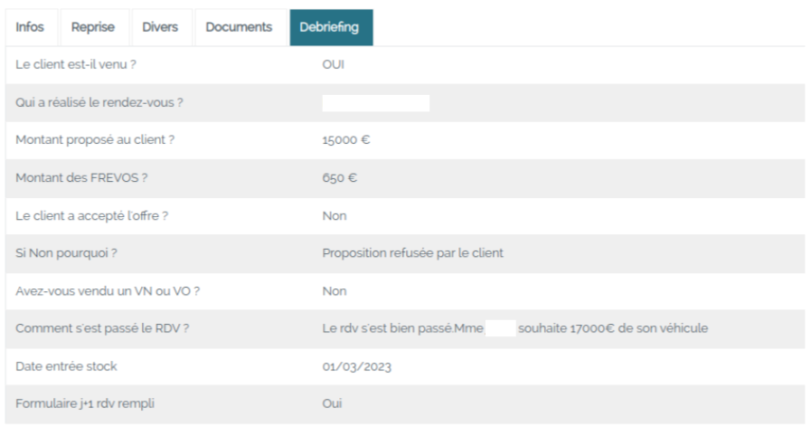 Exemple d'une fiche client Hélium Connect